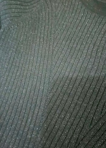 Siyah V Yakalı Triko Kadın Elbise - Görsel 3