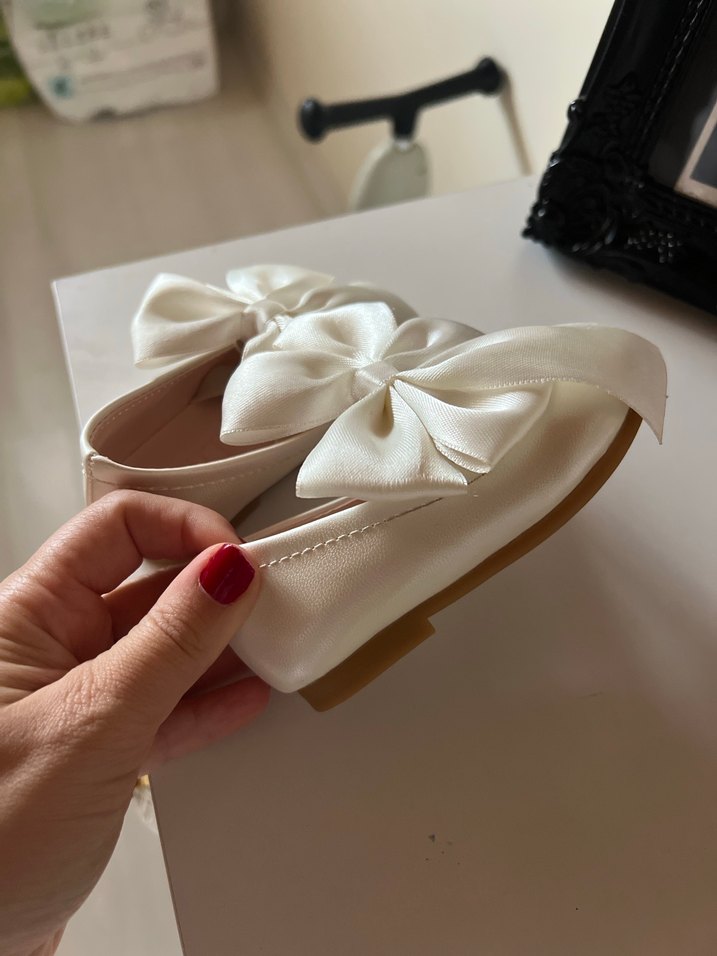 Kız bebek fiyonklu abiye babet ayakkabı - Görsel 3