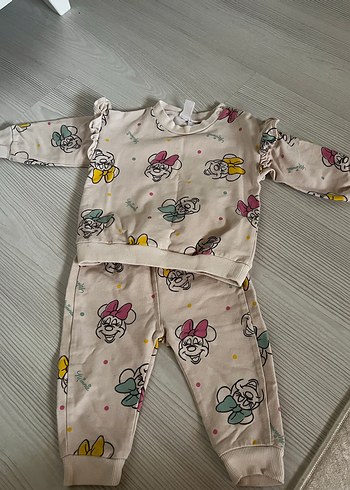 Baskılı Uzun Kollu Triko Bebek Kız Takımı