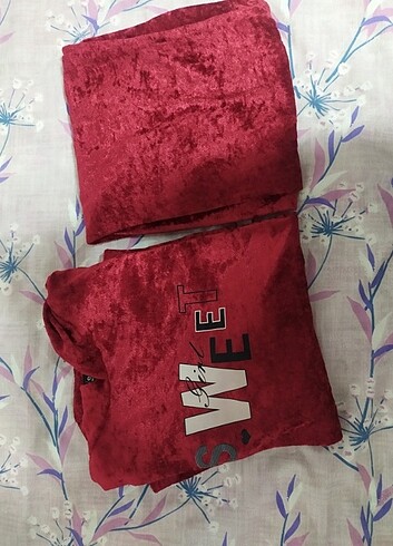 l Beden bordo Renk Kadın pijama takımı 