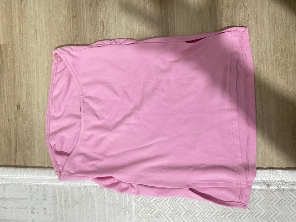 Pembe  kolsuz uzun crop - Görsel 2