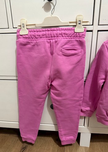 Kız Çocuk Pembe Kapüşonlu Eşofman Takımı - Görsel 5