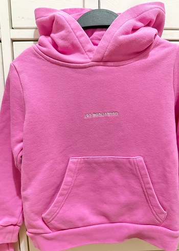 Kız Çocuk Pembe Kapüşonlu Eşofman Takımı - Görsel 2