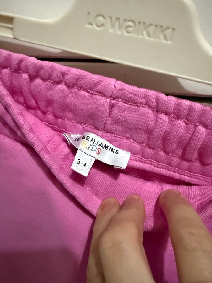 Kız Çocuk Pembe Kapüşonlu Eşofman Takımı - Görsel 4