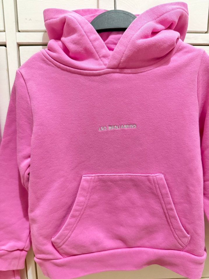 Kız Çocuk Pembe Kapüşonlu Eşofman Takımı - Görsel 2