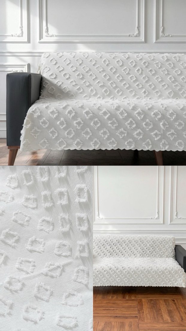 Sakallı şönil Modern Koltuk Örtüsü - Görsel 2