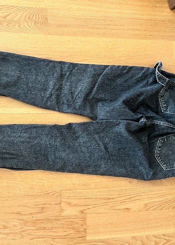 Gri Rahat Kesim Midi Denim Kadın Pantolon