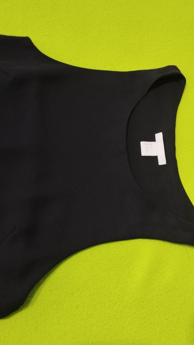 Siyah asimetrik kesim şifon elbise - Görsel 3