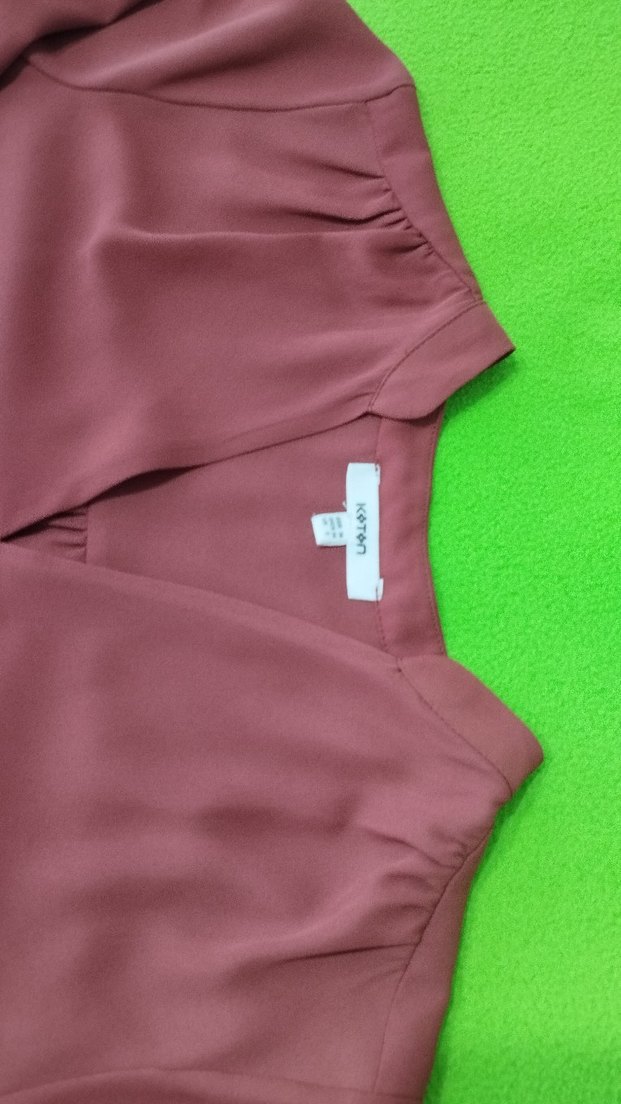 Bordo V Yaka Uzun Kollu Salaş Bluz - Görsel 3