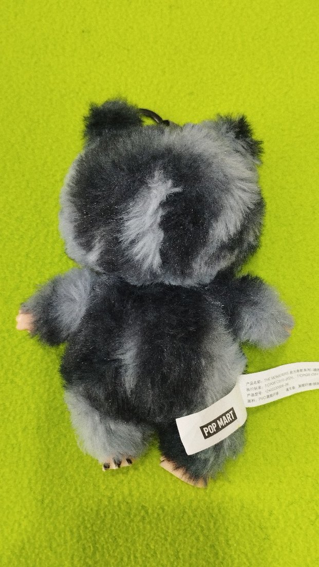 Renkli Gözlü Gri Peluş Labubu Anahtarlık - Görsel 2