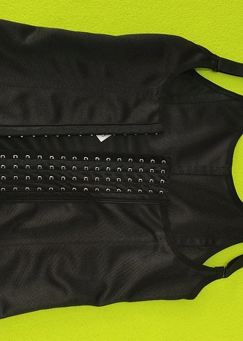 Siyah Fitted Korsesi Midi Boy - Görsel 2