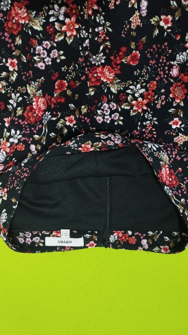 Çiçek Desenli Fırfırlı Mini Etek - Görsel 2