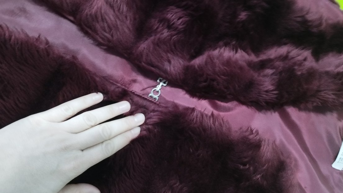 vişne rengi Kürklü Kadın Midi Yelek - Görsel 3