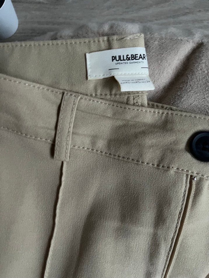 Kadın bershka pull and bear Pamuk Kumaş Pantolon - Görsel 2