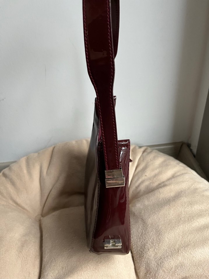 Bordo cherryRugan Deri Kadın Omuz Çantası - Görsel 2