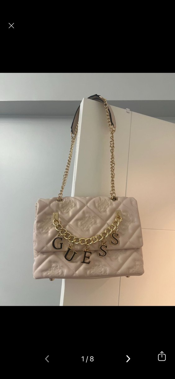 Guess Zincir Detaylı Altın Rengi Deri Kadın Çanta - Görsel 2