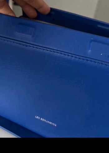 Les benjamins Lulu Bag 005 Mavi Deri Kadın Çanta - Görsel 2