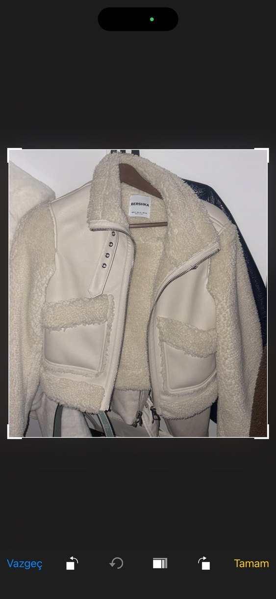 Bershka Kürklü Bej Kısa Kadın Ceket - Görsel 2