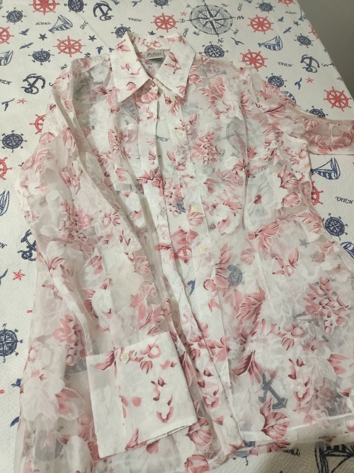 Pembe Desenli Kollu Bohem Kadın Gömlek - Görsel 2