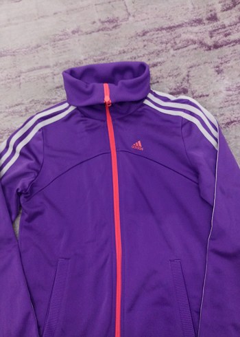 Mor Renkli Fermuarlı Kadın Spor Ceketi - Görsel 2