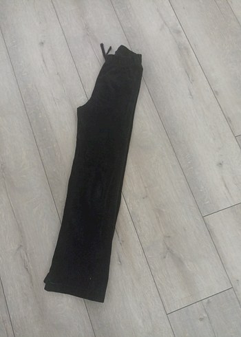 Zara Kız Çocuk Siyah Bol Kesim Kadife Pantolon