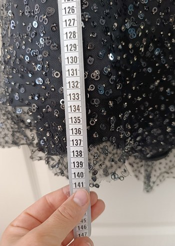 Diğer Siyah İşlemeli Uzun Abiye Elbise