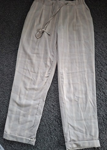 Bej Kadın Midi Kumaş Pantolon - Görsel 2