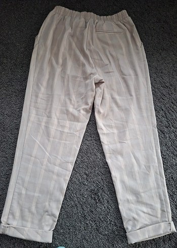 Bej Kadın Midi Kumaş Pantolon - Görsel 3