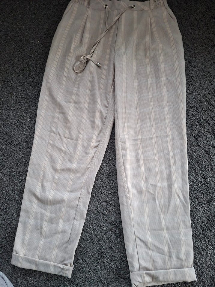 Bej Kadın Midi Kumaş Pantolon - Görsel 2