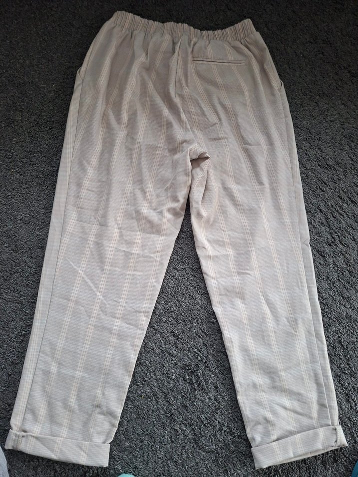 Bej Kadın Midi Kumaş Pantolon - Görsel 3