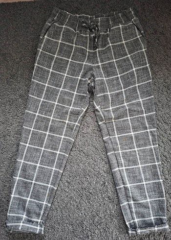 Gri Ekoseli Kumaş Pantolon - Görsel 2