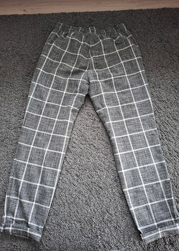 Gri Ekoseli Kumaş Pantolon - Görsel 3