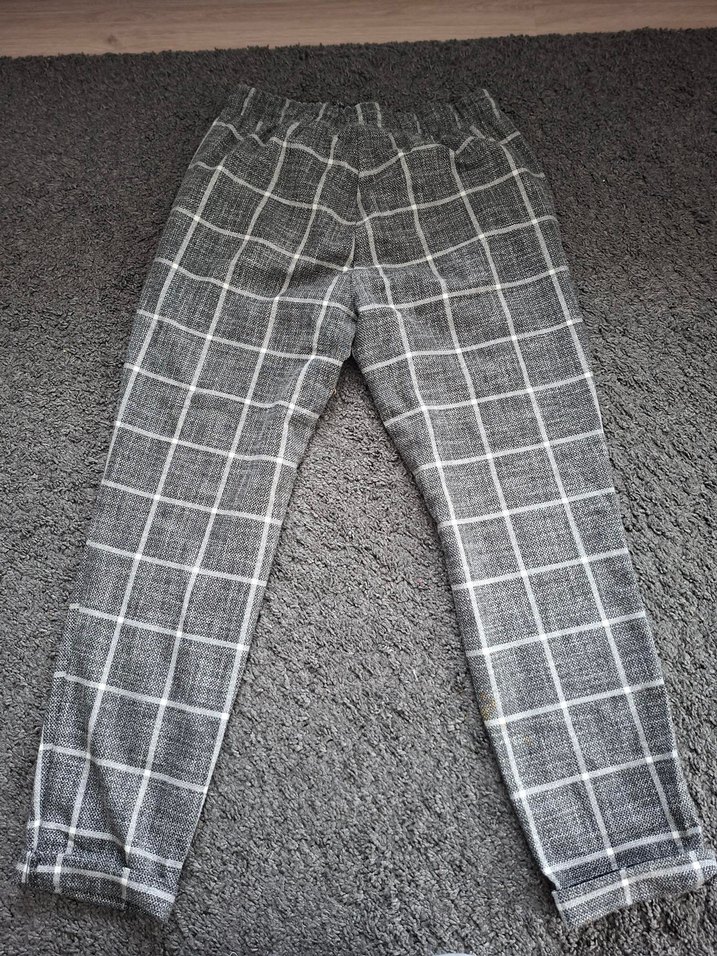 Gri Ekoseli Kumaş Pantolon - Görsel 3