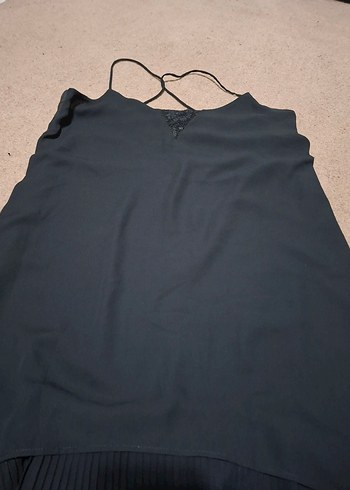 Kadın Siyah Pilili şifon Elbise - Görsel 5