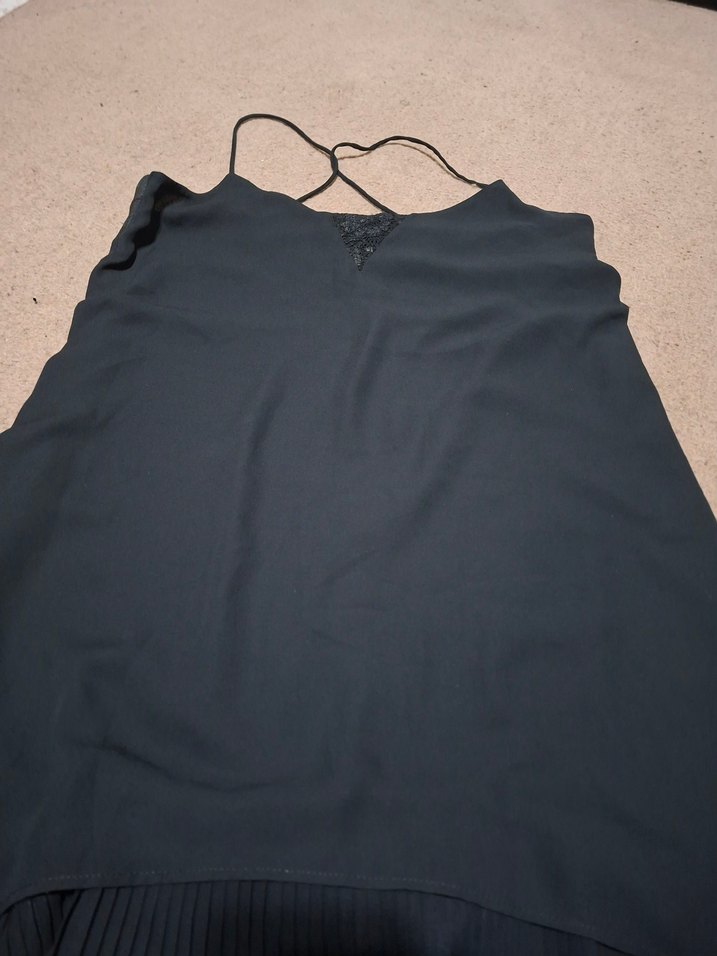 Kadın Siyah Pilili şifon Elbise - Görsel 5