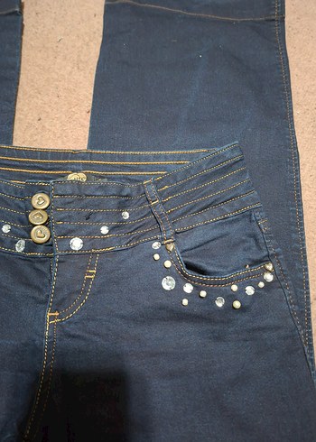 Taşlı-incili kot Pantolon - Görsel 5