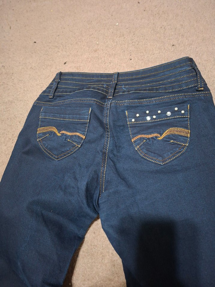 Taşlı-incili kot Pantolon - Görsel 4