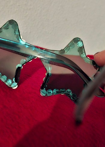 Yeşil Taşlı Yıldızlı parti Gözlüğü - Görsel 3