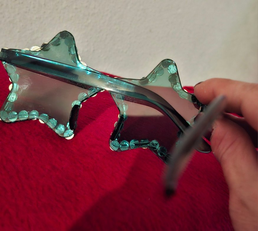 Yeşil Taşlı Yıldızlı parti Gözlüğü - Görsel 3