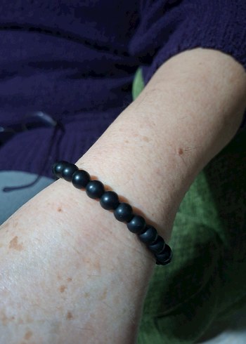 Mat Siyah Boncuklu Minimalist Bileklik - Görsel 2