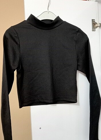 Siyah Crop Kazak 