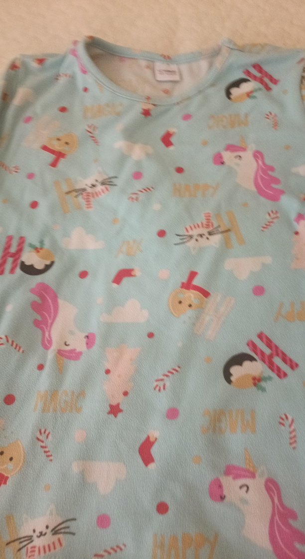 Turkuaz Baskılı Kız Çocuk Pijama Takımı - Görsel 4