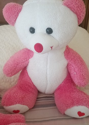 Pembe ve Beyaz Peluş Ayıcık - Görsel 3