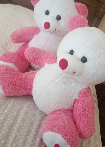 Pembe ve Beyaz Peluş Ayıcık - Görsel 2