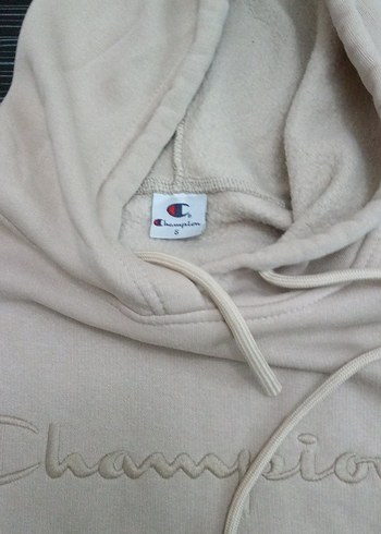 s Beden camel Renk Champion Bej Kapüşonlu Kadın Sweatshirt