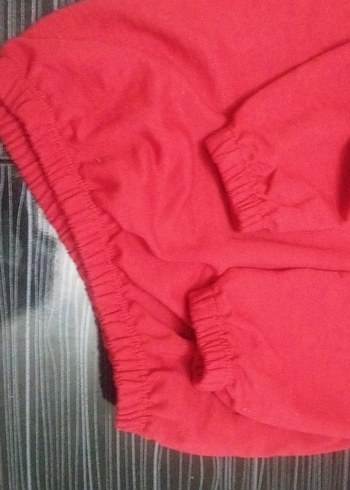 9 Yaş Beden Kız erkek Çocuk Kırmızı Kapüşonlu Sweatshirt