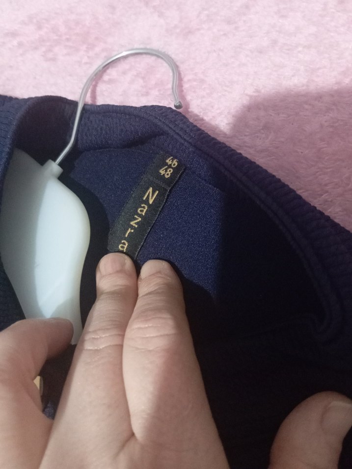 Düğmeli Lacivert Uzun Kollu elbise - Görsel 4