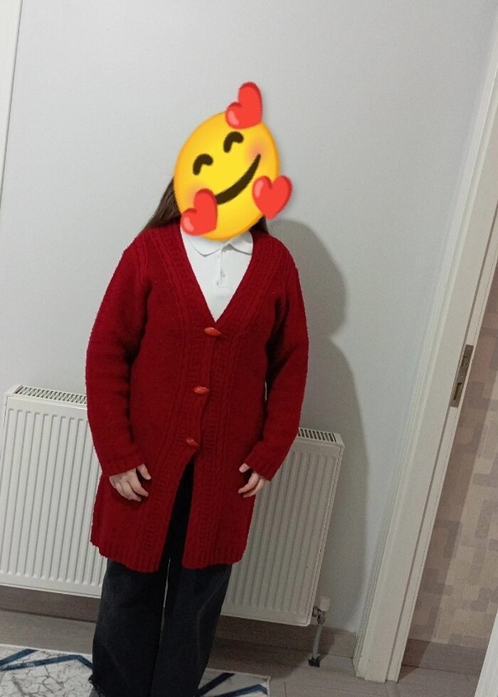 Bayan düğmeli hırka - Görsel 3