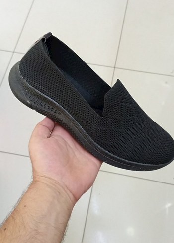 Siyah Elastik Kadın Dolgu Topuklu Babet