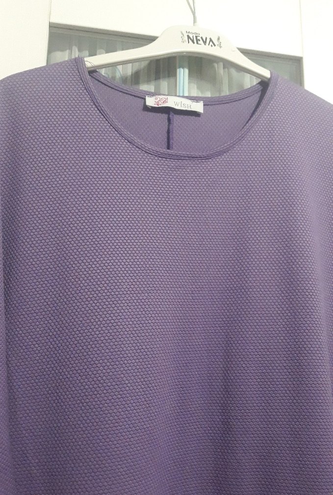 Uzun Kollu Mor Salaş Tunik - Görsel 3